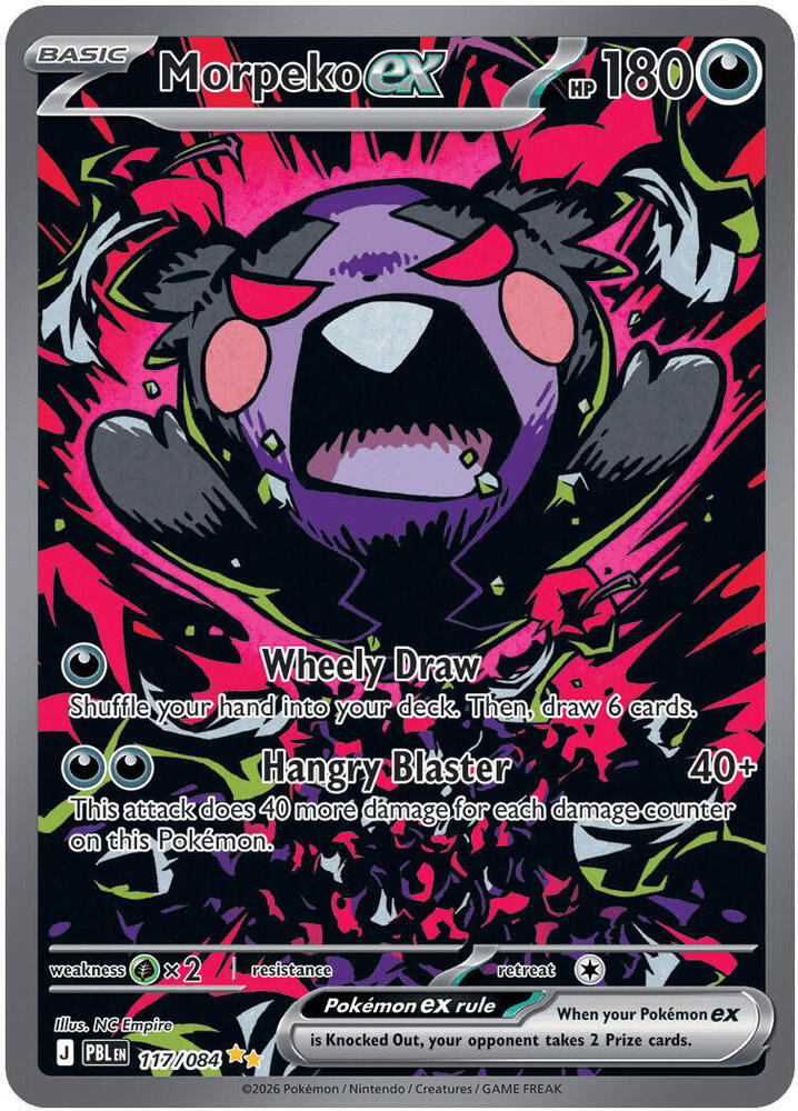 Morpeko ex 117/084 card from ME05: Pitch Black