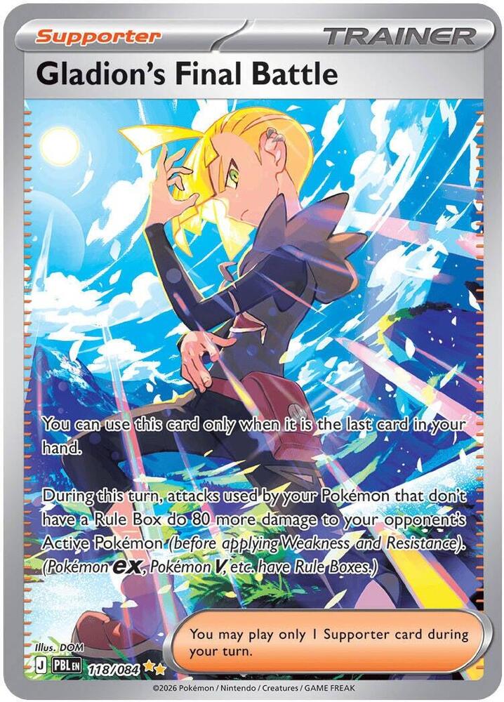 Gladion's Final Battle 118/084 card from ME05: Pitch Black