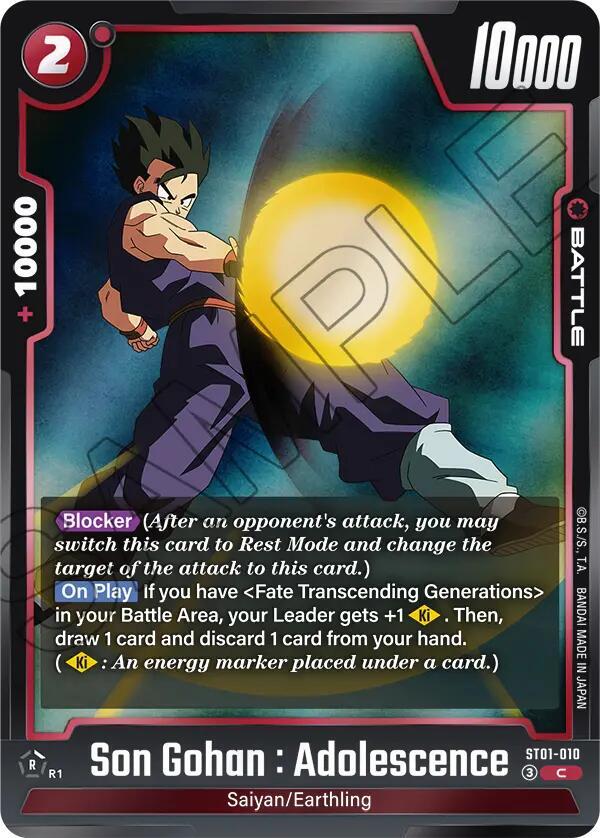 Son Gohan : Adolescence ST01-010 card from Story Booster 01
