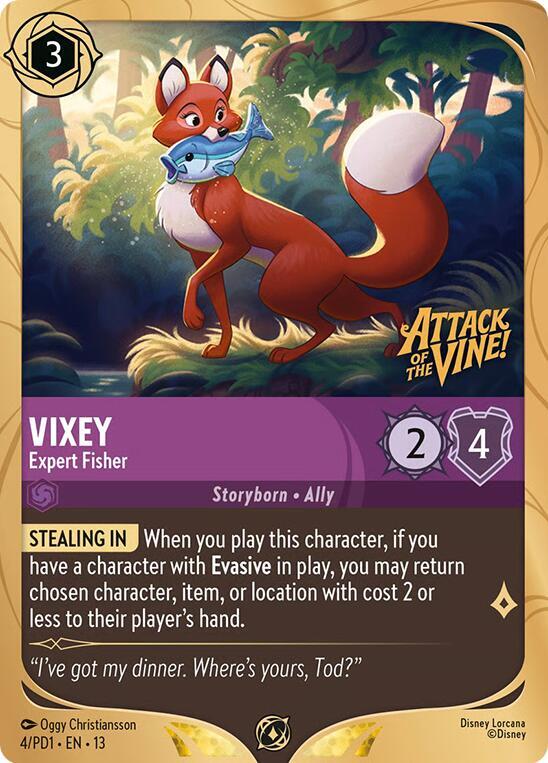 Vixey - Expert Fisher 4 card from Disney Lorcana Promo Cards