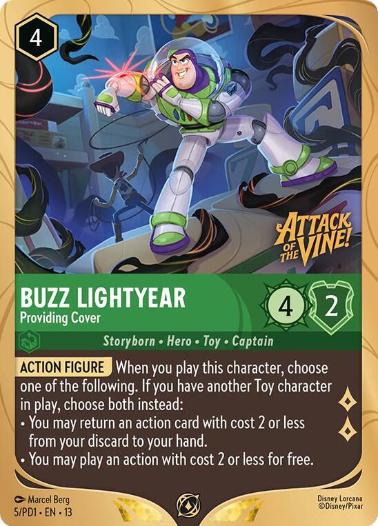 Buzz Lightyear - Providing Cover 5 card from Disney Lorcana Promo Cards