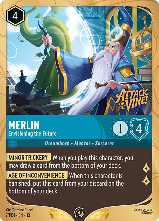 Merlin - Envisioning the Future 7 card from Disney Lorcana Promo Cards