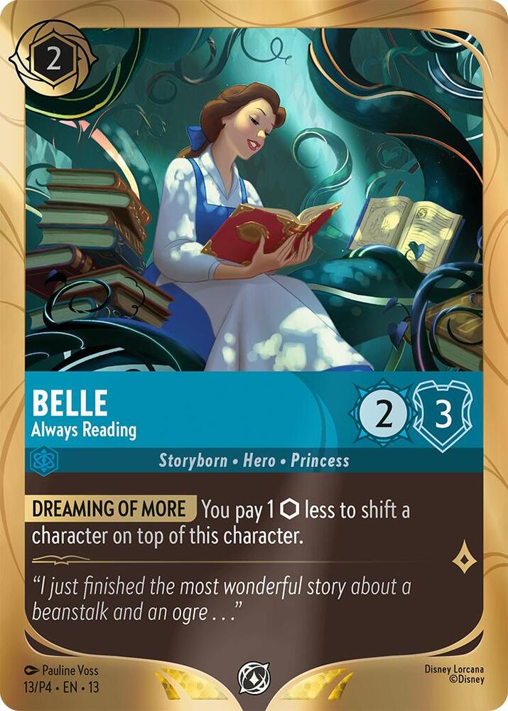 Belle - Always Reading 13 card from Disney Lorcana Promo Cards