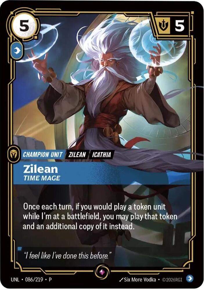 Zilean - Time Mage 086/219 card from Riftbound Organized Play Promotional Cards