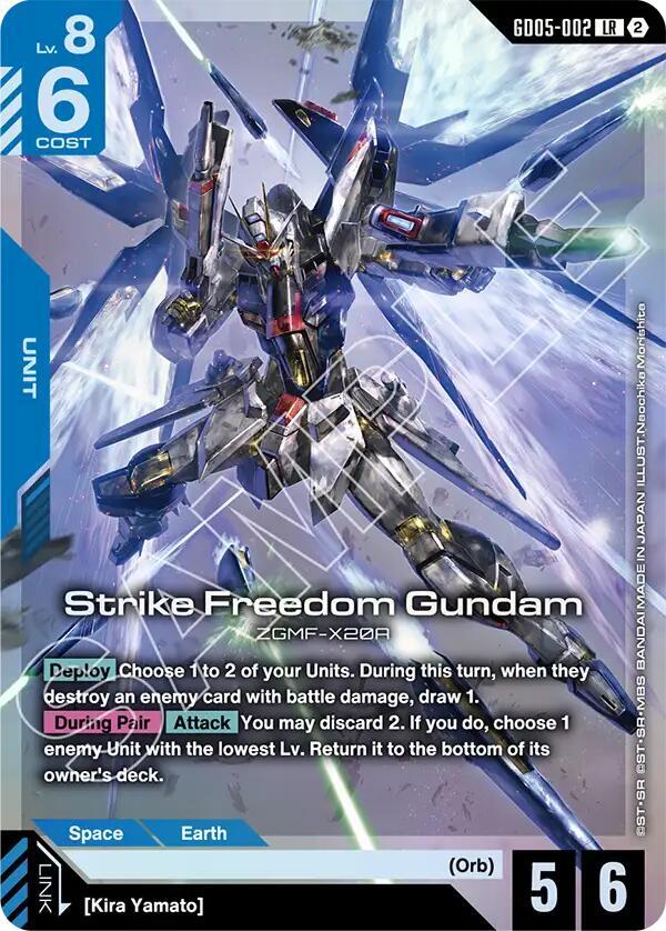 Strike Freedom Gundam GD05-002 card from Freedom Ascension