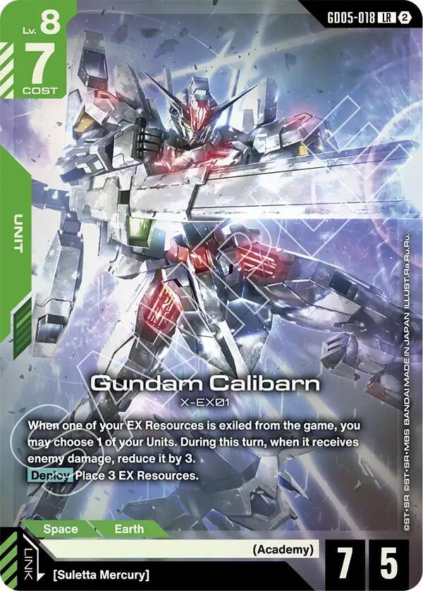 Gundam Calibarn GD05-018 card from Freedom Ascension