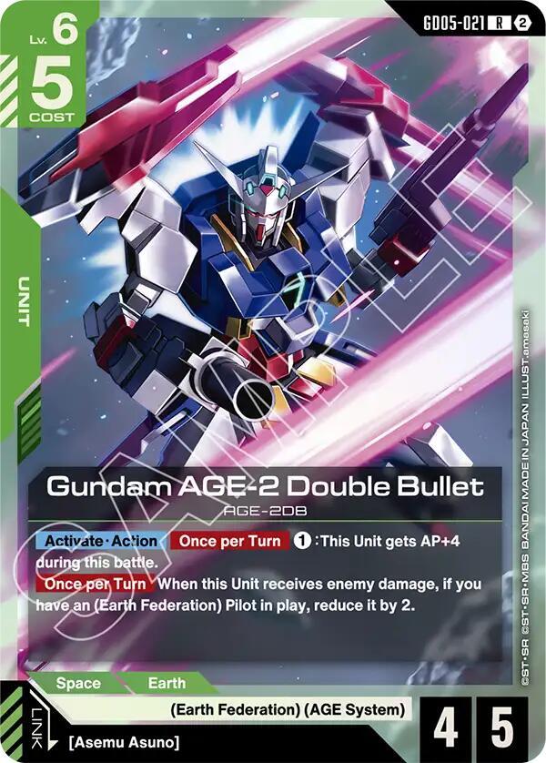 Gundam AGE-2 Double Bullet GD05-021 card from Freedom Ascension