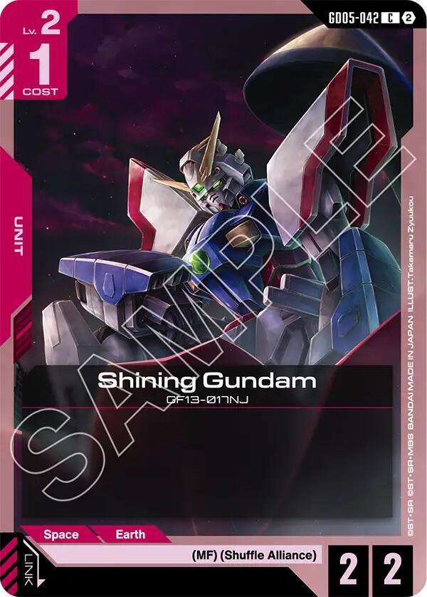 Shining Gundam GD05-042 card from Freedom Ascension