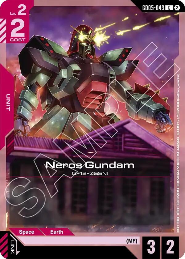 Neros Gundam GD05-043 card from Freedom Ascension