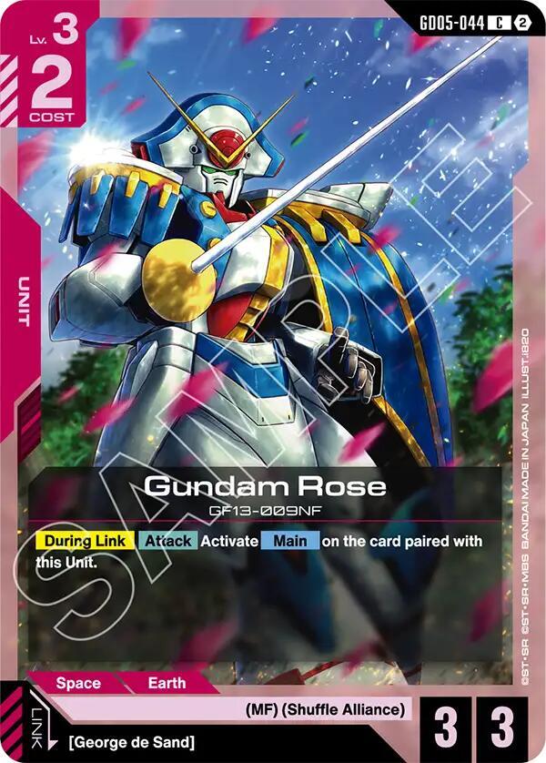 Gundam Rose GD05-044 card from Freedom Ascension