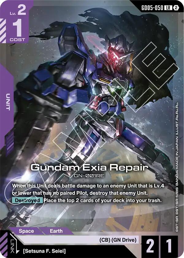 Gundam Exia Repair GD05-050 card from Freedom Ascension