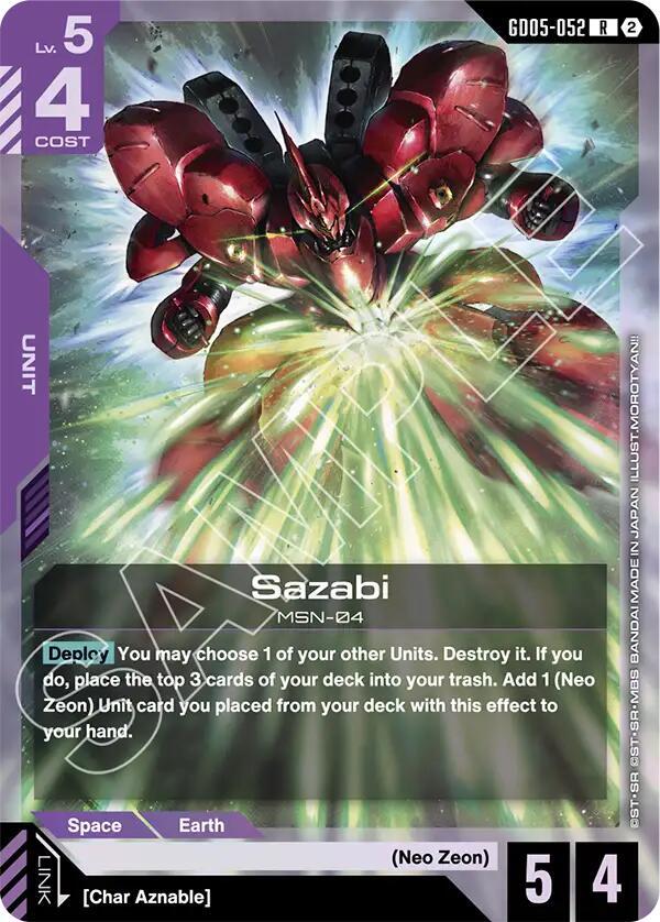 Sazabi GD05-052 card from Freedom Ascension