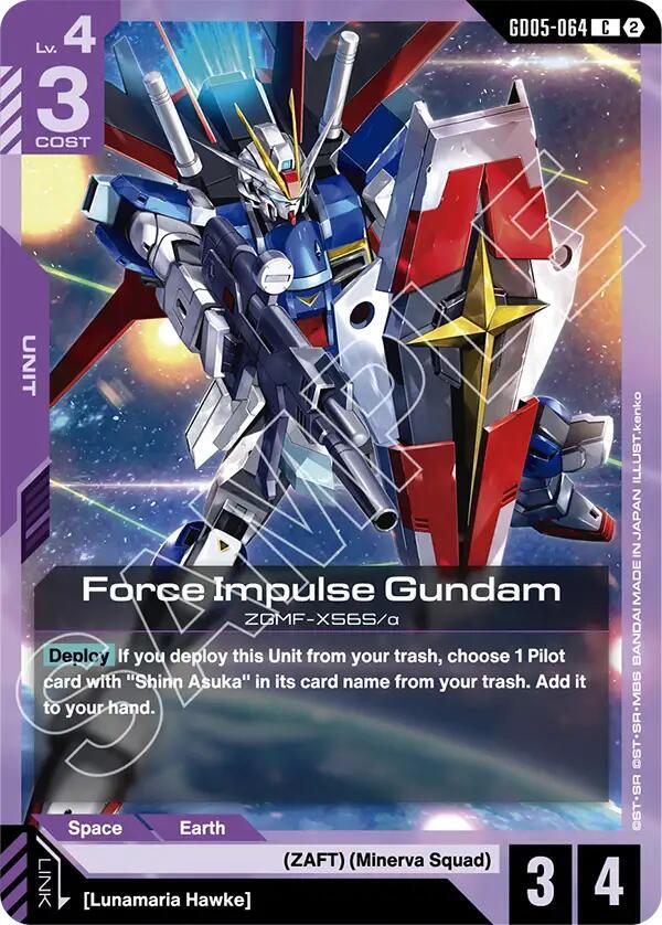 Force Impulse Gundam GD05-064 card from Freedom Ascension