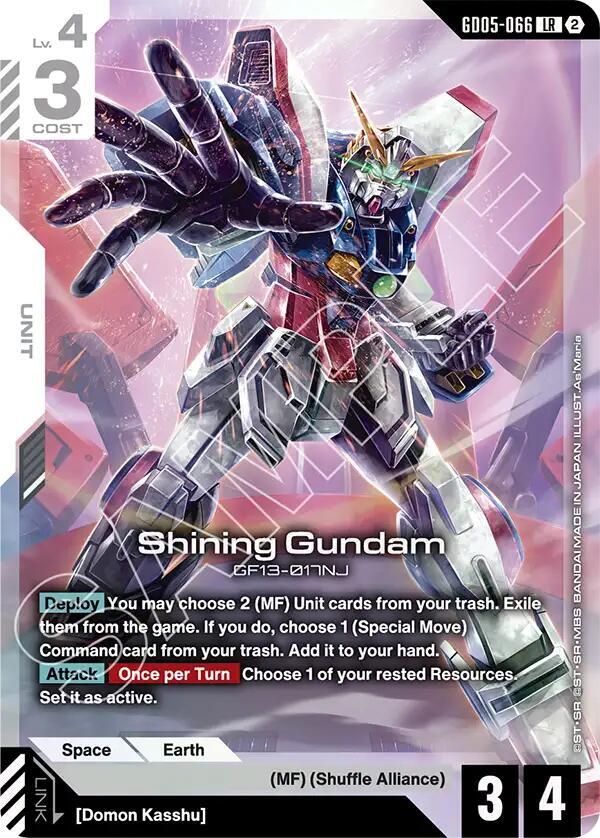 Shining Gundam GD05-066 card from Freedom Ascension