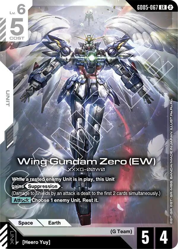 Wing Gundam Zero (EW) GD05-067 card from Freedom Ascension