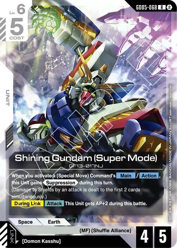 Shining Gundam (Super Mode) GD05-068 card from Freedom Ascension