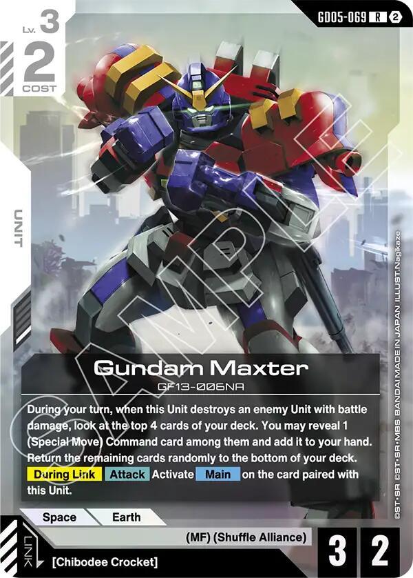 Gundam Maxter GD05-069 card from Freedom Ascension