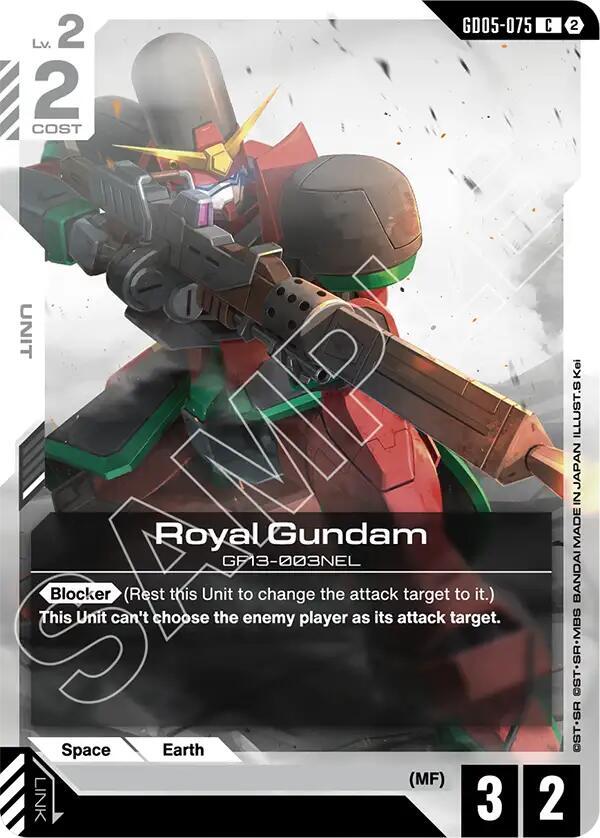 Royal Gundam GD05-075 card from Freedom Ascension