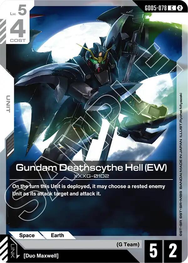 Gundam Deathscythe Hell (EW) GD05-078 card from Freedom Ascension