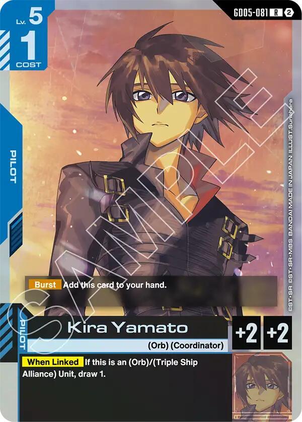 Kira Yamato GD05-081 card from Freedom Ascension