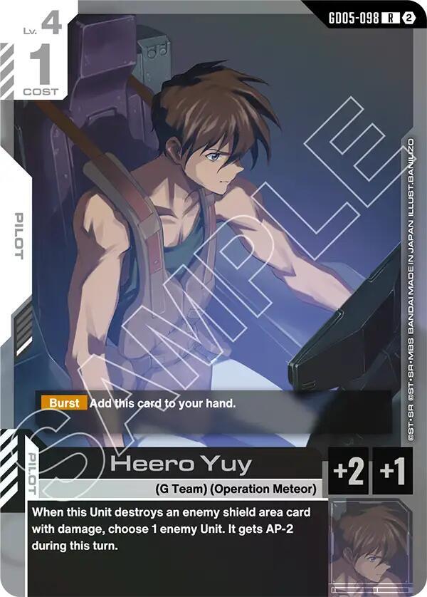 Heero Yuy GD05-098 card from Freedom Ascension