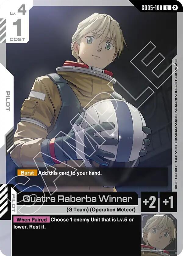 Quatre Raberba Winner GD05-100 card from Freedom Ascension