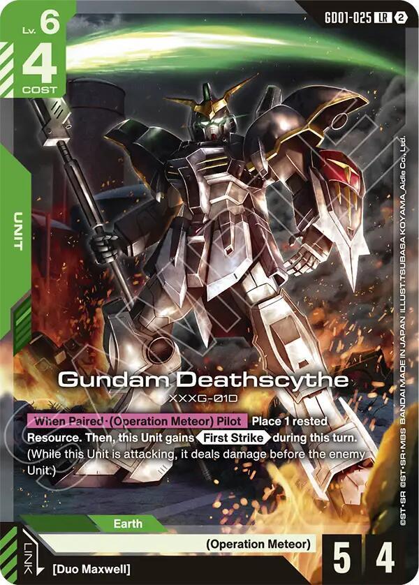 Gundam Deathscythe GD01-025 card from Deck Build Box Freedom Ascension