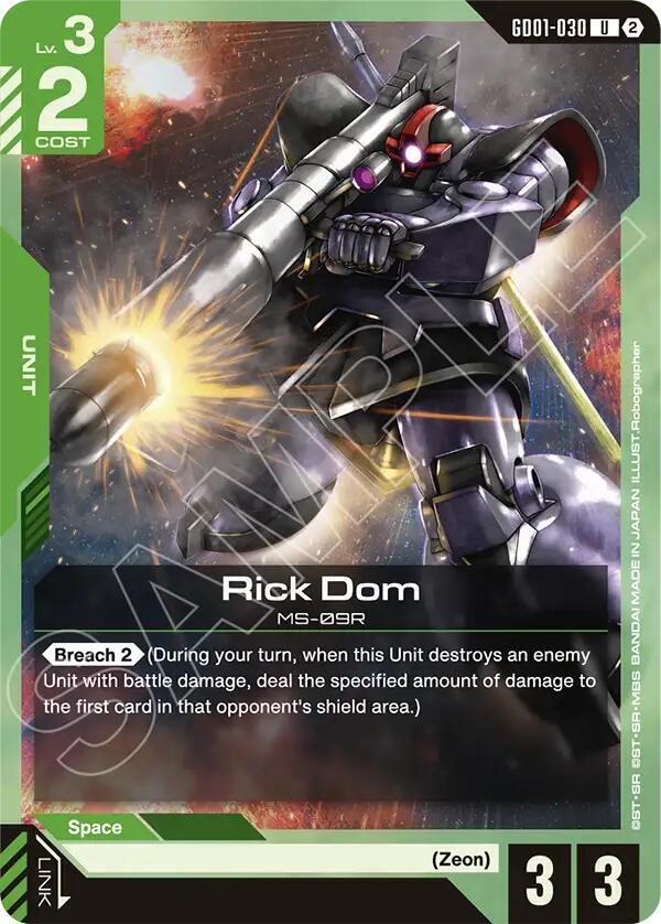 Rick Dom GD01-030 card from Deck Build Box Freedom Ascension
