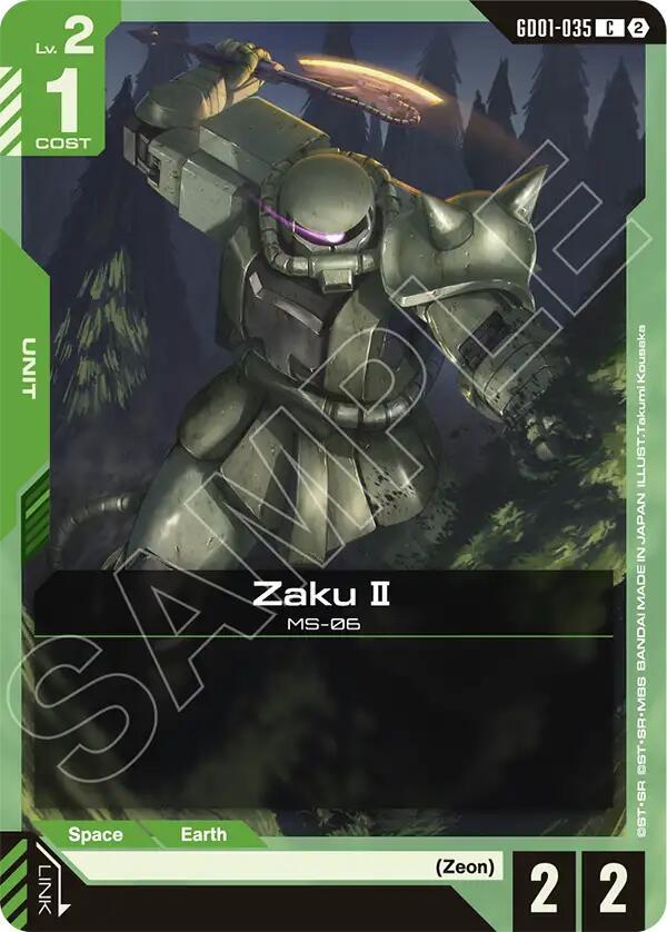 Zaku II GD01-035 card from Deck Build Box Freedom Ascension