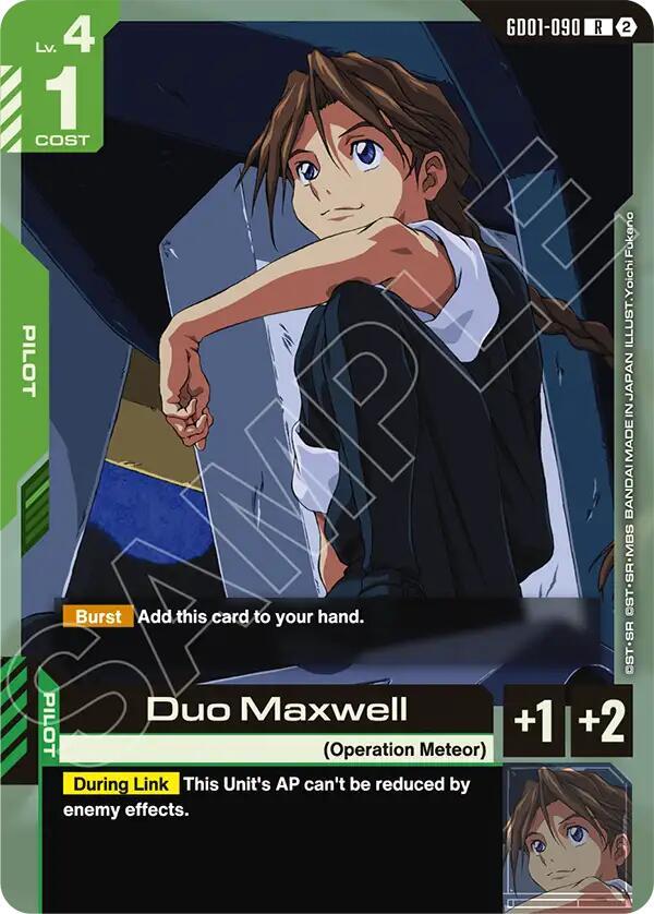 Duo Maxwell GD01-090 card from Deck Build Box Freedom Ascension