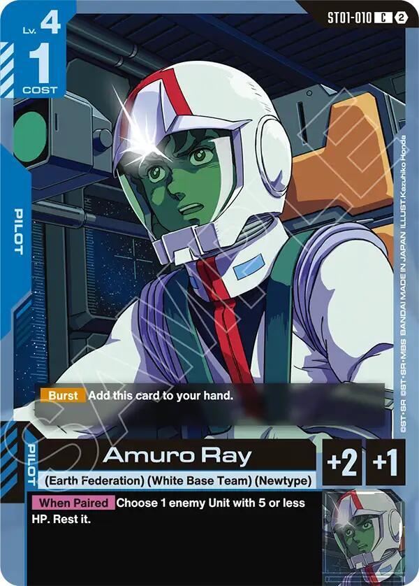 Amuro Ray ST01-010 card from Deck Build Box Freedom Ascension