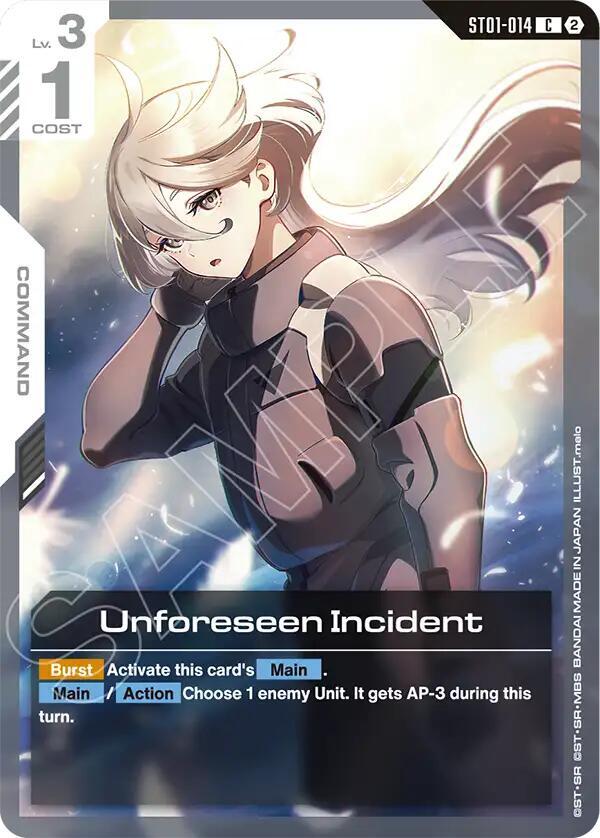 Unforeseen Incident ST01-014 card from Deck Build Box Freedom Ascension