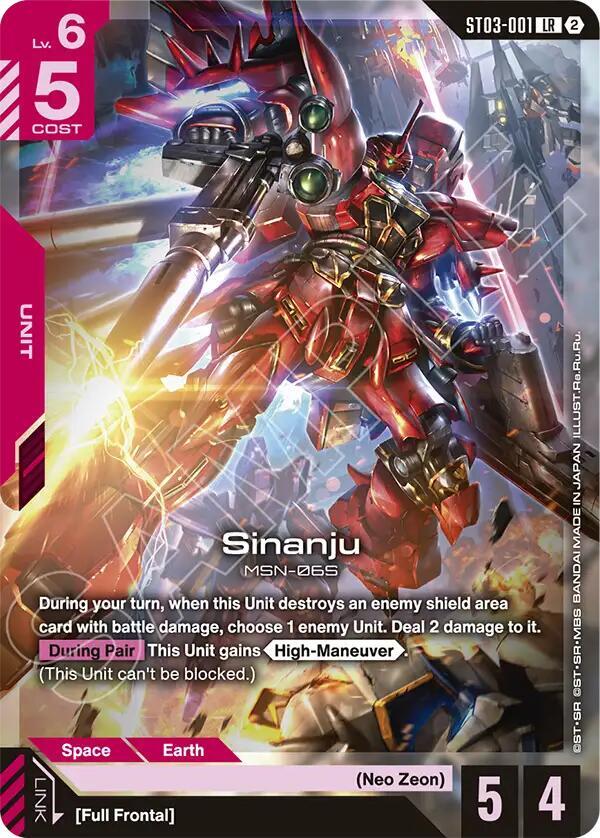 Sinanju ST03-001 card from Deck Build Box Freedom Ascension