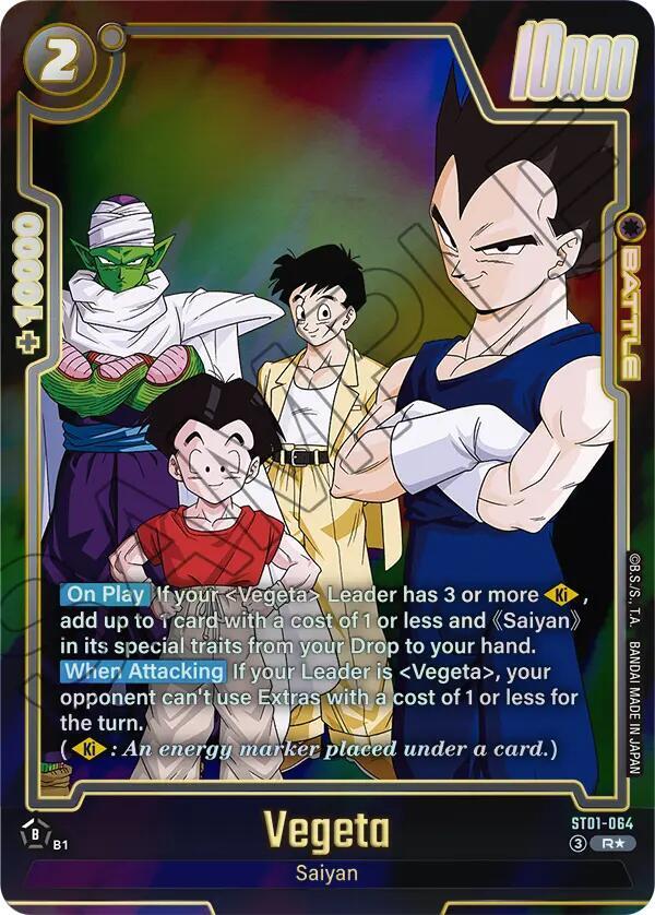 Vegeta (Alternate Art) ST01-064 card from Story Booster 01