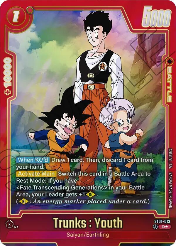 Trunks : Youth (Alternate Art) ST01-013 card from Story Booster 01