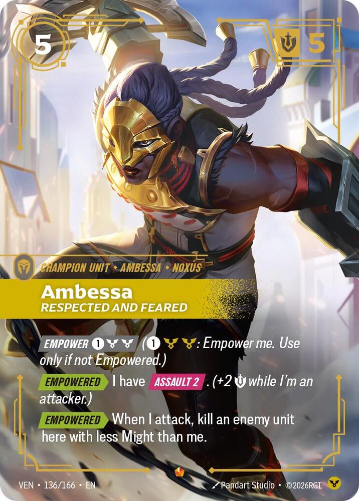 Ambessa, Respected and Feared 136/166 card from Vendetta