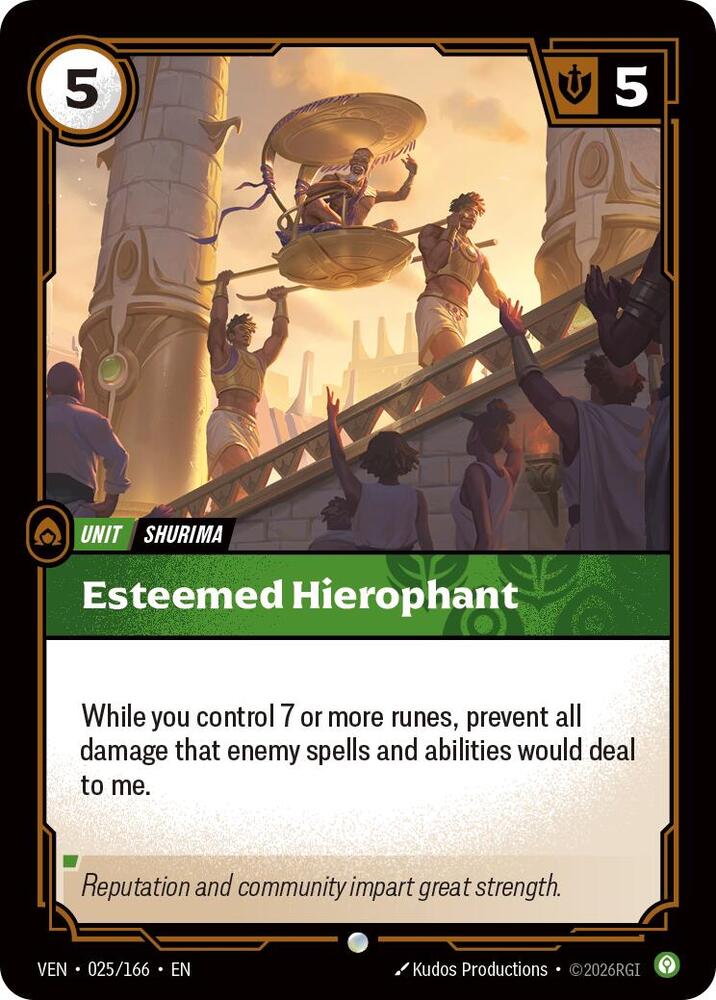 Esteemed Hierophant 025/166 card from Vendetta