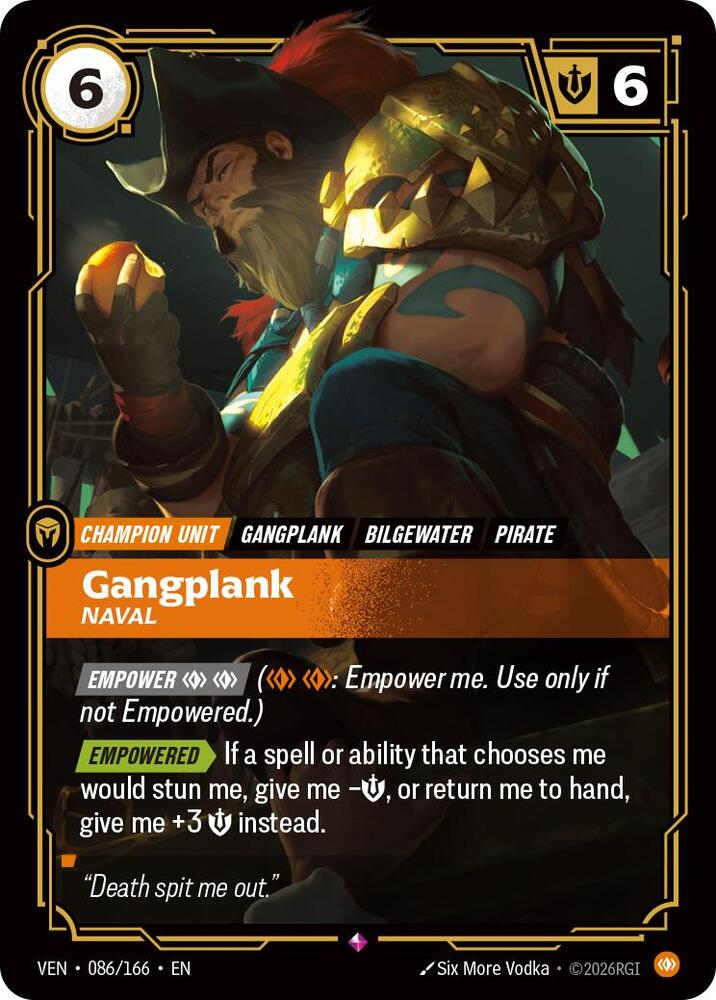 Gangplank, Naval 086/166 card from Vendetta