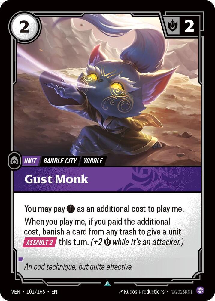 Gust Monk 101/166 card from Vendetta