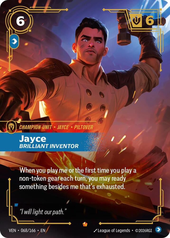 Jayce, Brilliant Inventor 068/166 card from Vendetta