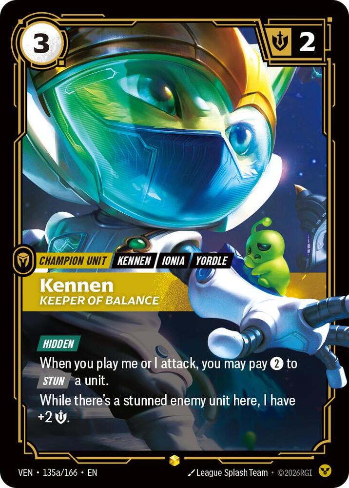 Kennen, Keeper of Balance (Alternate Art) 135a/166 card from Vendetta