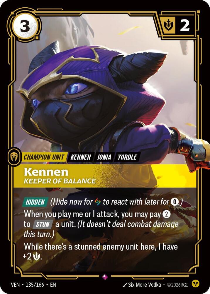 Kennen, Keeper of Balance 135/166 card from Vendetta
