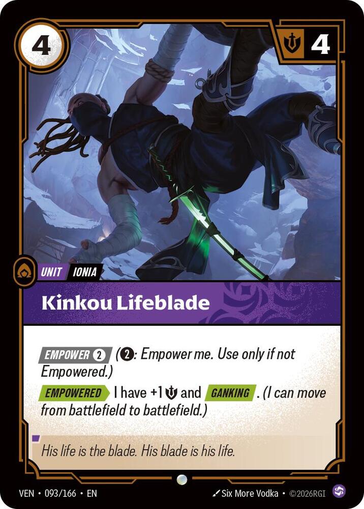 Kinkou Lifeblade 093/166 card from Vendetta