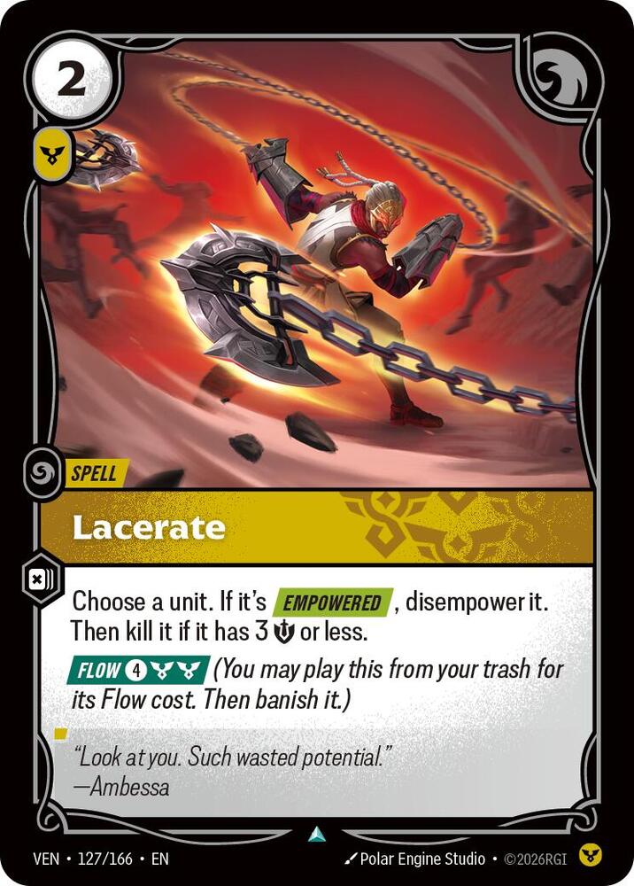 Lacerate 127/166 card from Vendetta
