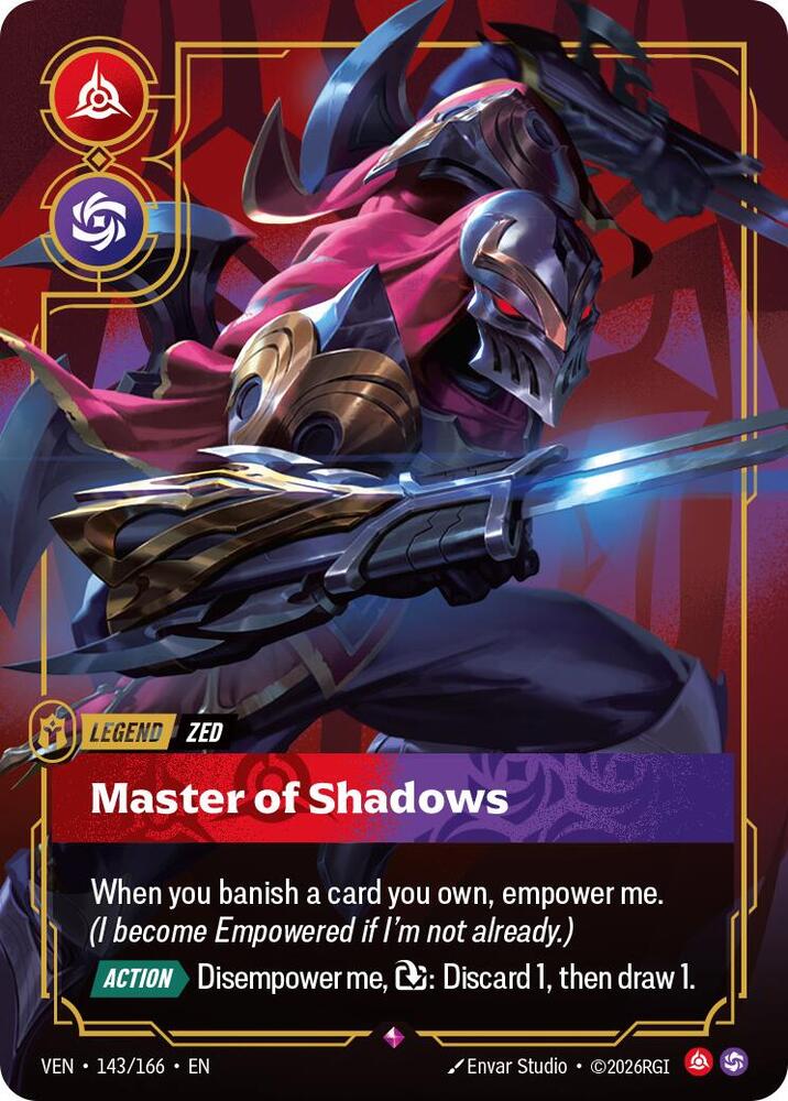Zed - Master of Shadows 143/166 card from Vendetta