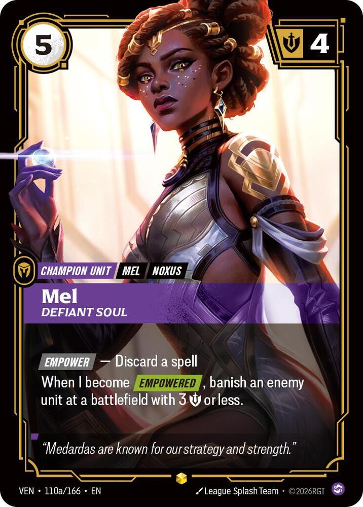 Mel, Defiant Soul (Alternate Art) 110a/166 card from Vendetta