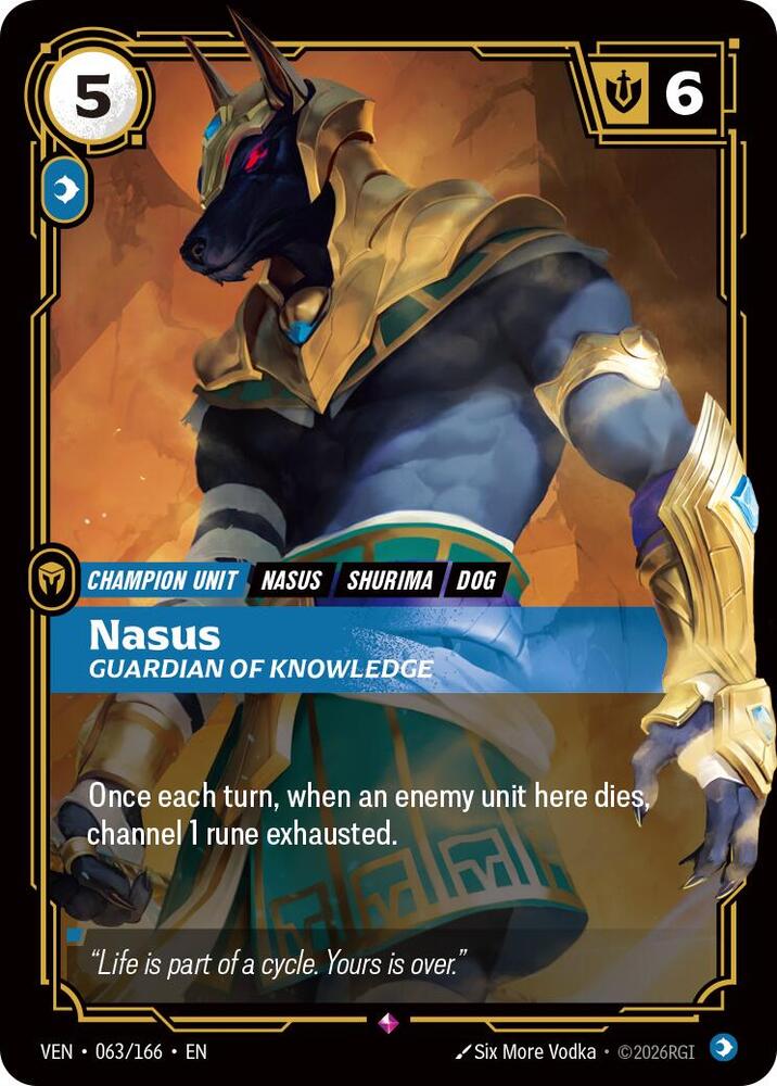 Nasus, Guardian of Knowledge 063/166 card from Vendetta