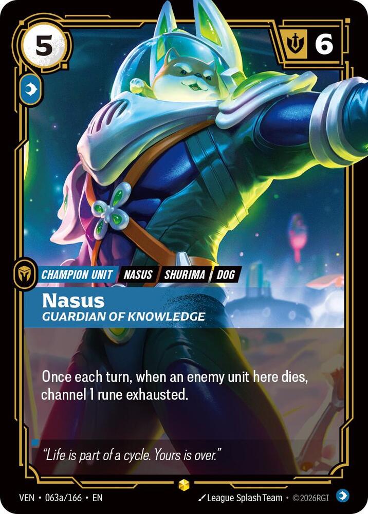 Nasus, Guardian of Knowledge (Alternate Art) 063a/166 card from Vendetta