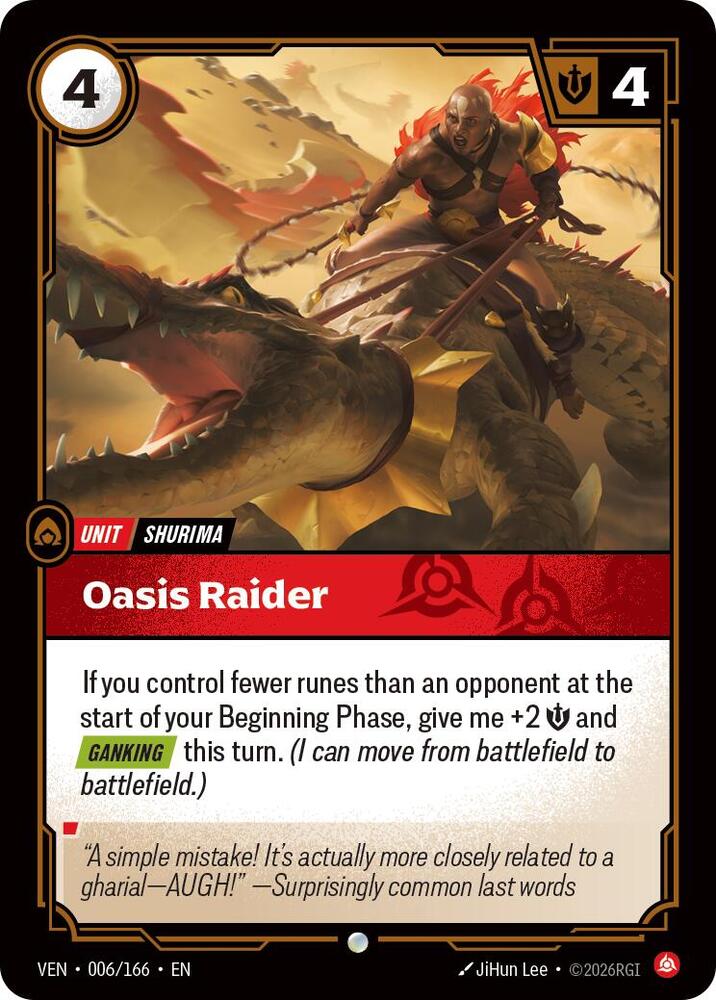 Oasis Raider 006/166 card from Vendetta