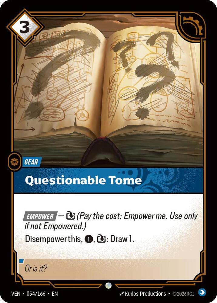 Questionable Tome 054/166 card from Vendetta
